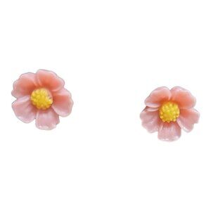 Women's Pink Dainty Flower Stud Earring 1/4''